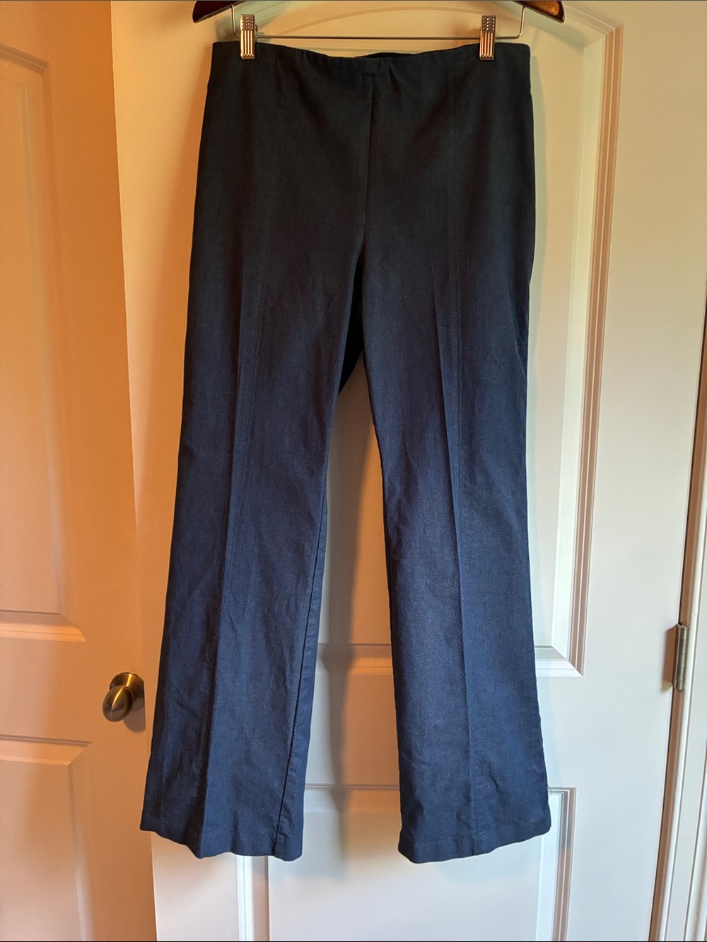 Talbots Portland Trouser Faux Denim Navy Flare-Leg Jeans Size 8